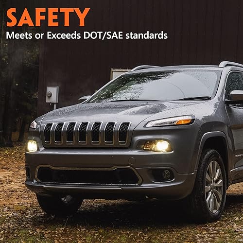 Miniatura 2 de FIONE Para Jeep Cherokee Faros Asamblea 2014-2018 Izquierdo Lado del Conductor Halógeno Negro Trim Faros 68102847AE CH2502249