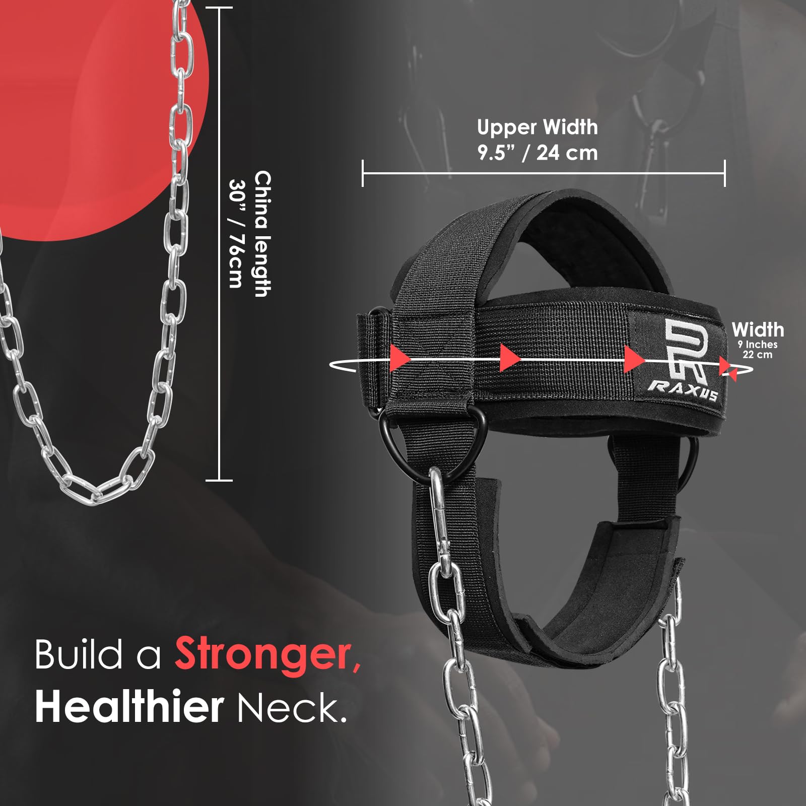 Accessoire Training Cou RAXUS Harnais Cou RAXUS | Renforcement Musculaire Cou - Anneaux D Acier | Sport Et Fitness Chaîne Acier Musculation Accessoire Training Cou RAXUS Harnais Cou RAXUS | Renforcement Musculaire Cou - Anneaux D Acier | Sport Et Fitness Chaîne Acier Musculation