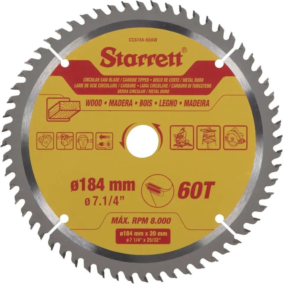 Lâmina De Serra Circular Metal Duro Para Madeira 184 X 20 X 60T - CCS184-60AW