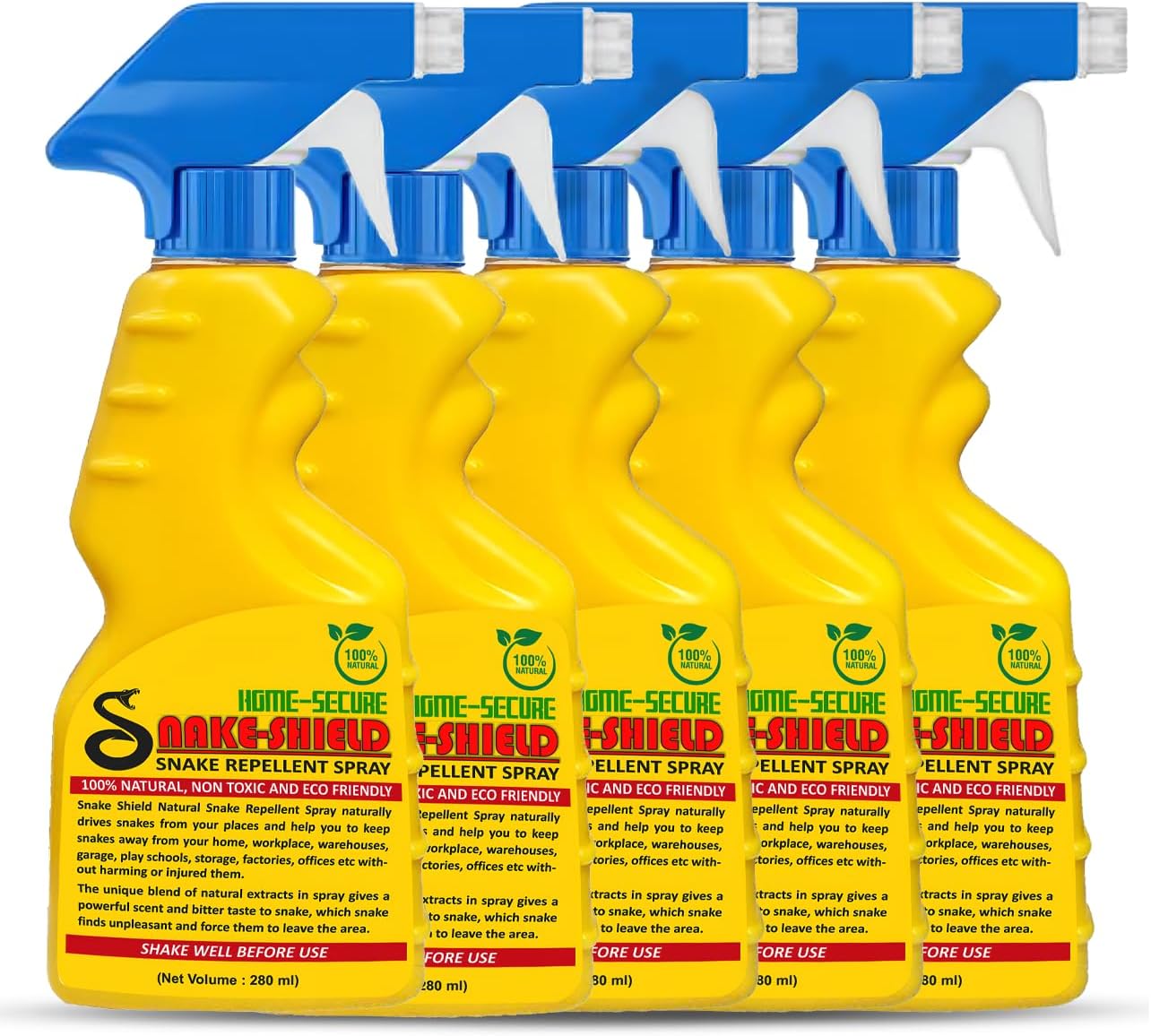 Home-Secure Snake Shield Snake Repellent Spray |Natural Herbal Snake Away Spray | Pet Safe, Non-Toxic, Bio Degradable | Snake Repellent For Outdoors Indoors (Pack of 4)