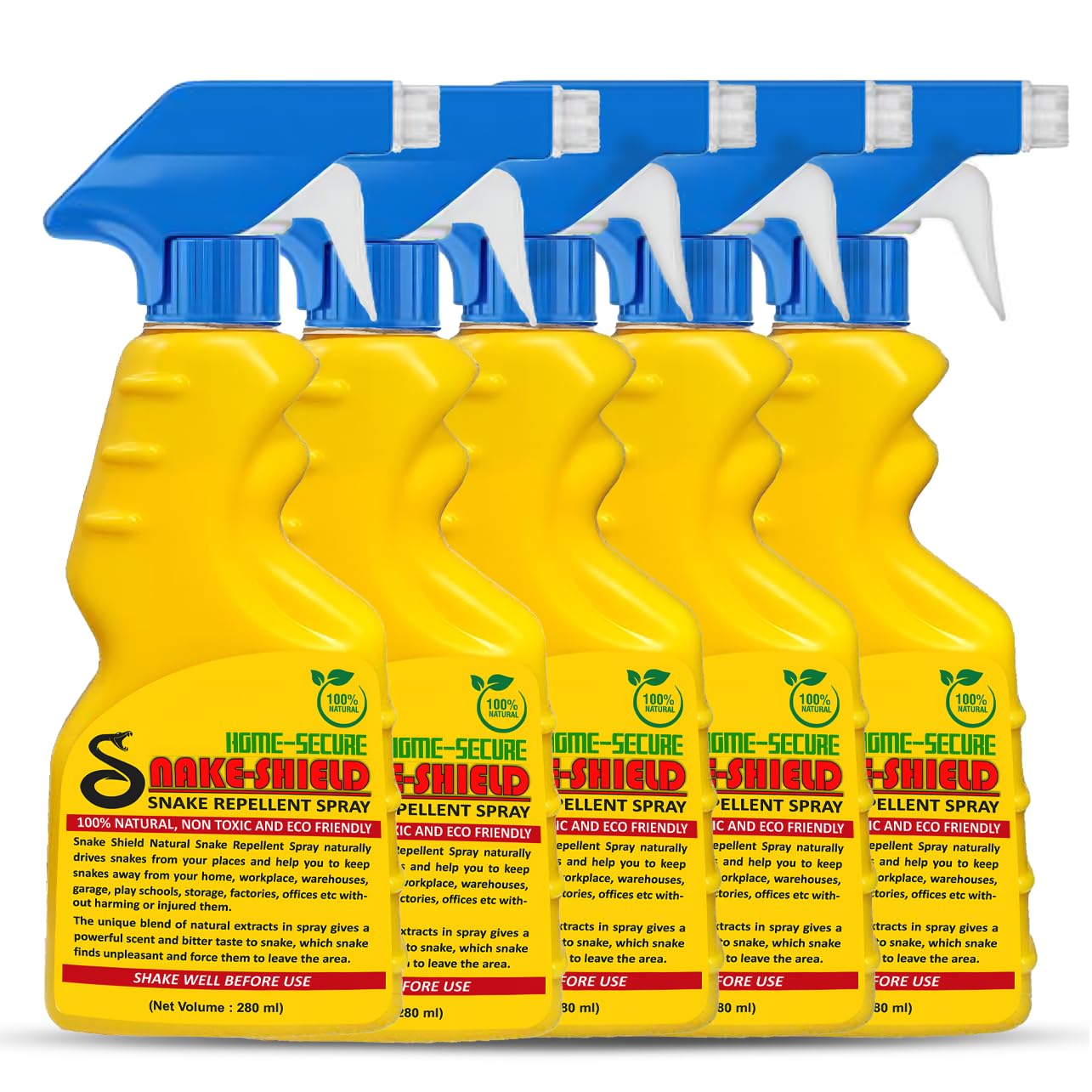 Home-Secure Snake Shield Snake Repellent Spray |Natural Herbal Snake Away Spray | Pet Safe, Non-Toxic, Bio Degradable | Snake Repellent For Outdoors Indoors (Pack of 4)