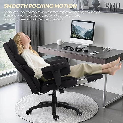 Miniatura 7 de Dowinx Silla de oficina grande y alta con cojín de resorte de bolsillo, sillas de juegos de computadora de respaldo alto con reposabrazos