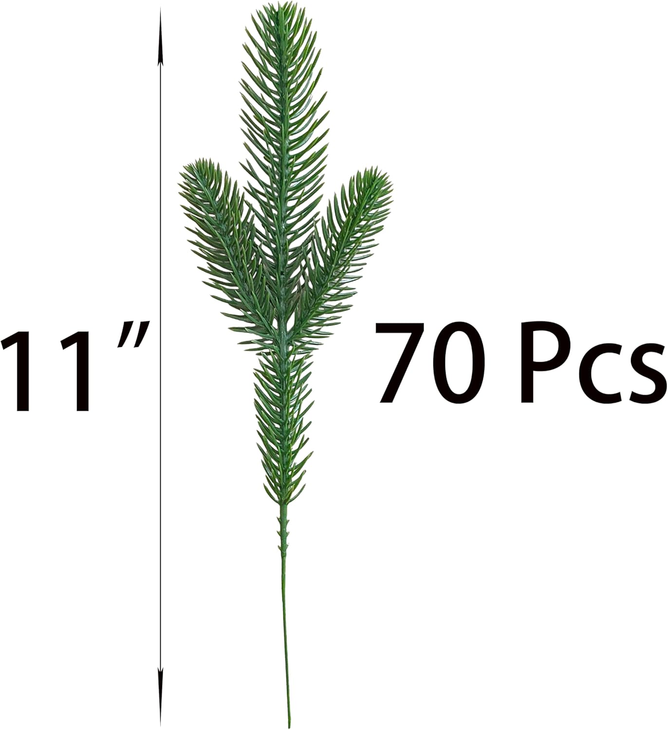 ATFL Artificial Pine Branches Chrismas 70 Pcs, Fake Green Pine Needles,Christmas Greenery for DIY Accessories for Garland Wreath Christmas and Home Garden Decor (70, Green) - Image 2