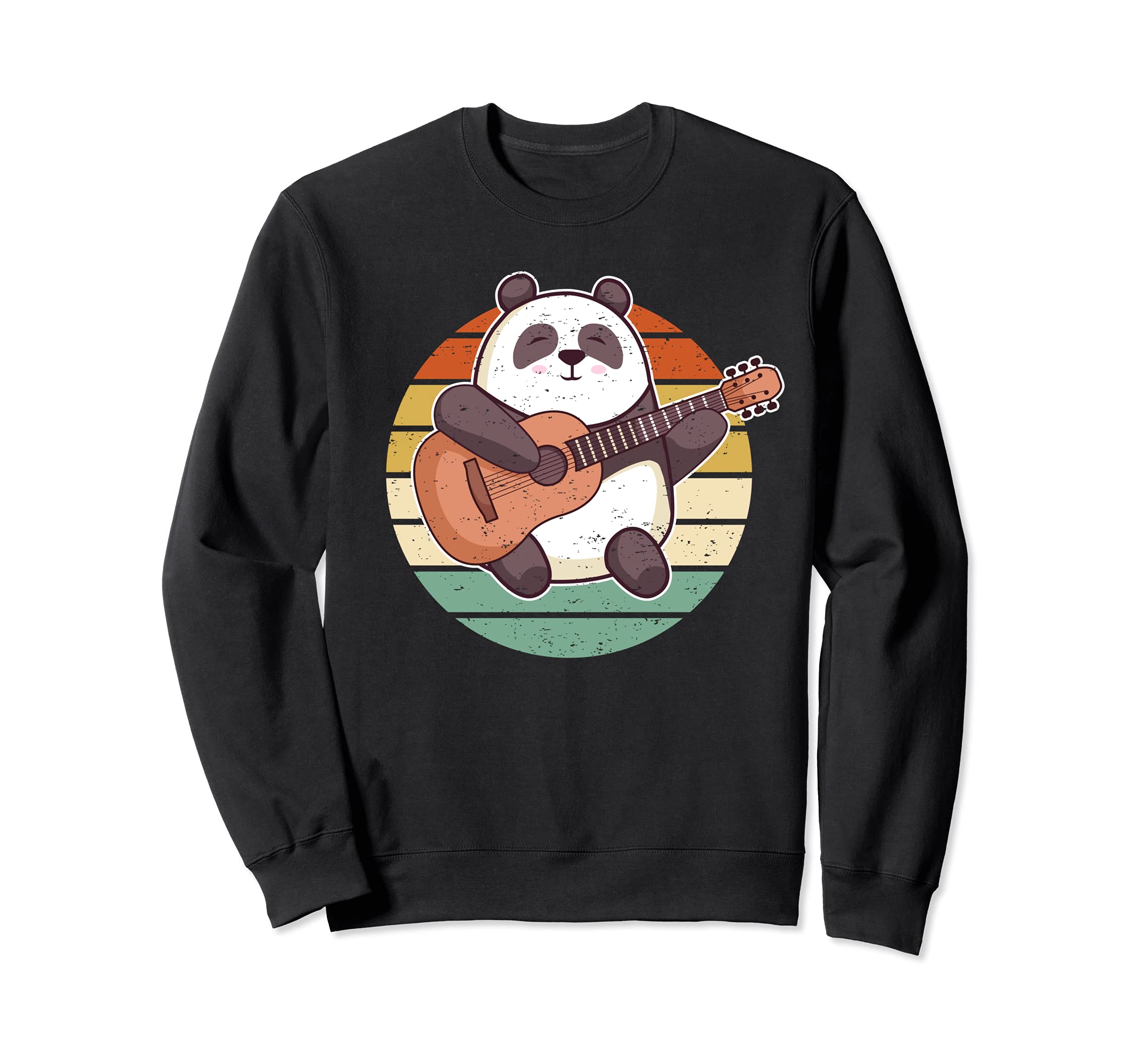 Panda Guitar Player Guitarist Bear Sweatshirt, Black