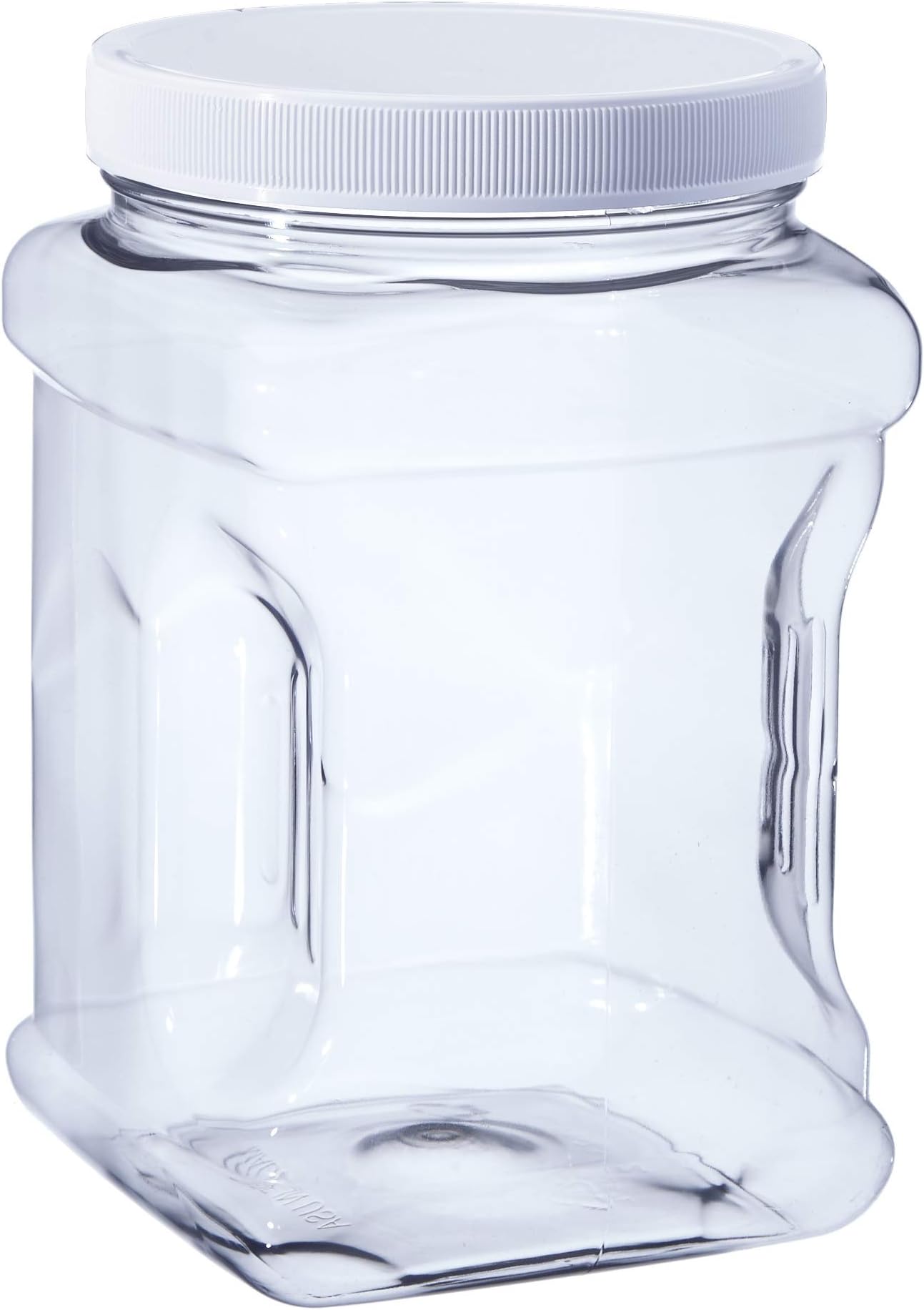 Hudson Exchange 1/2 Gallon Plastic Grip Jar with Cap (6 Pack), Food Grade BPA Free PET, Clear