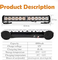 Vista 2 de LE-JX Barra de Luces de Emergencia Inalámbricas Ámbar/Blancas con Batería para Asesor de Tráfico, Baliza LED Estroboscópica de Advertencia