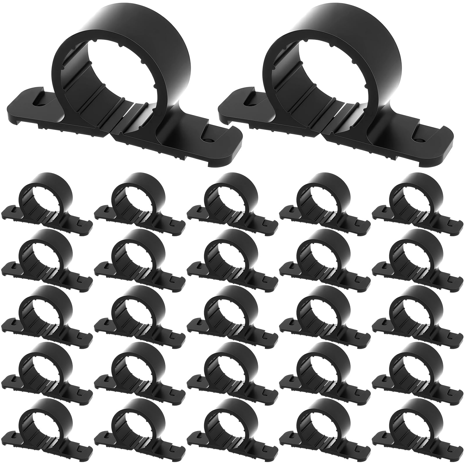 Briwooody 25 Pack 1 Inch Pipe Supports Suspension, Black