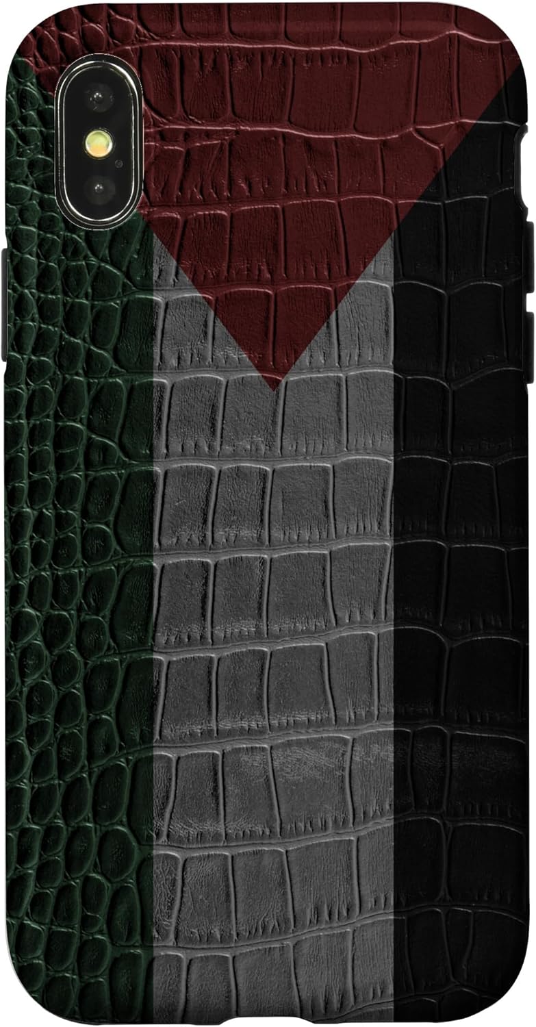Palestine Flag and Crocodile Print - Palestinian Pride Case for iPhone 14 Pro