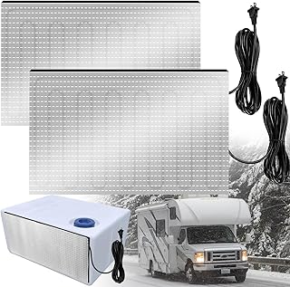 YUNVI 2PCS 17.9 x 11.8in Self-Adhesive RV Tank Heater Pad with Automatic Thermostat Control,120V RV Heater Pad for Winter RV 50 Gallons Fresh/Black/Grey Water Tank