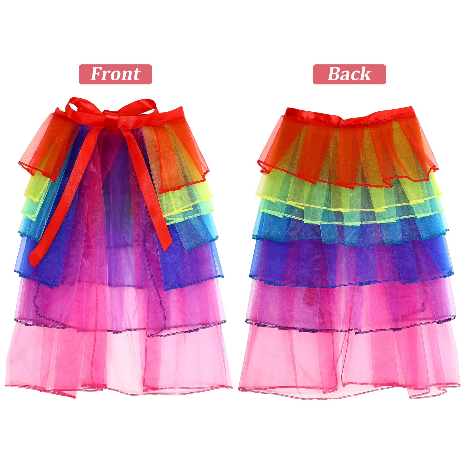 Lurrose Regenbogen Tüllrock Damen Damen Tutu Rock Blasen Tutu Rock Petticoat Unterrock Tutu Röcke Ballett Tüllrock Damen Für Kostüm Cosplay Abschlussball Mardi Gras