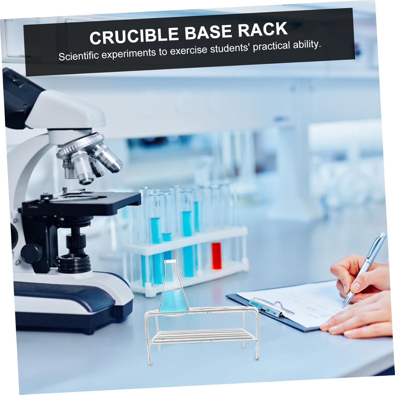 Practical Lab Crucible Stand Holes Utility Shelf Crucible Base Rack Chemical Storage