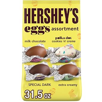 HERSHEYS Assorted Flavored Eggs, Easter Candy Bag, 31.5 oz 158 Pieces