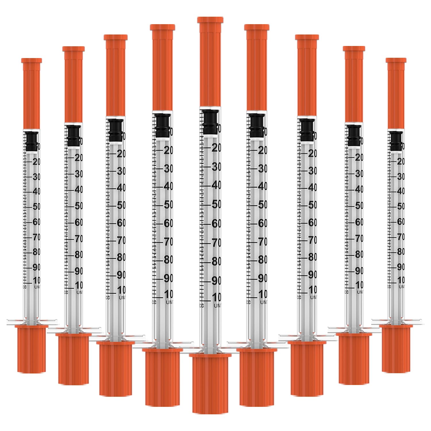 U-100 Disposable Syringes with Needle – 1ml/cc, 30G 5/16" (8mm), Individually Wrapped,100Pack