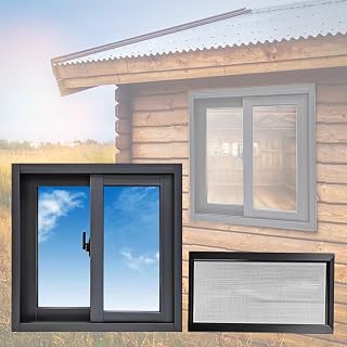 Basement Replacement Window, Sliding Windows with ScreenWindows, Shed Window Exterior with Tempered Glass, 10-48in Custom Window Well Cover for Bathroom Chicken(Gray,W22"-24")