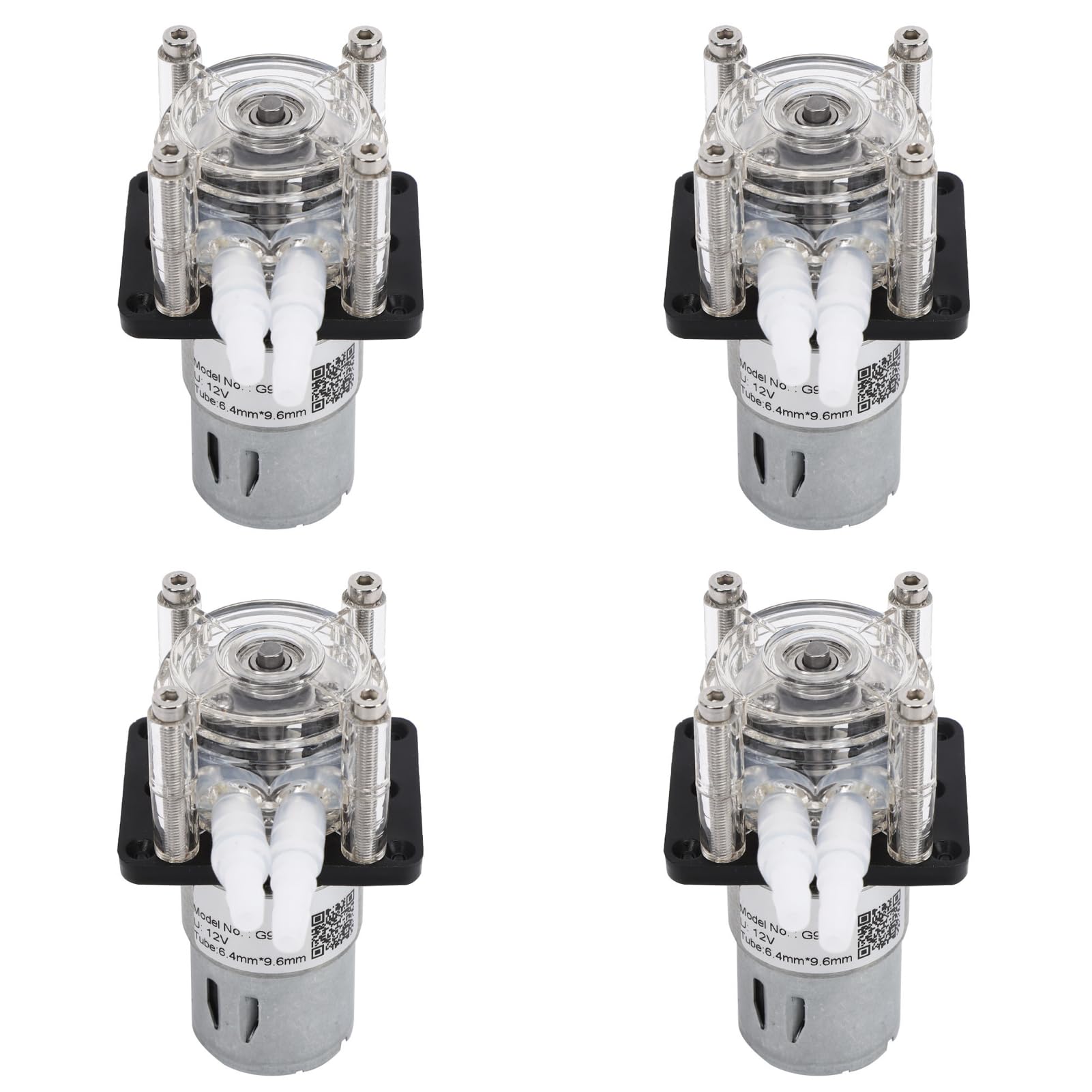 4Pcs Peristaltic Pumps with 304 Stainless Steel Roller Stand Card Slot Design Large Flows Peristaltic Metering Pumps 500mL / min