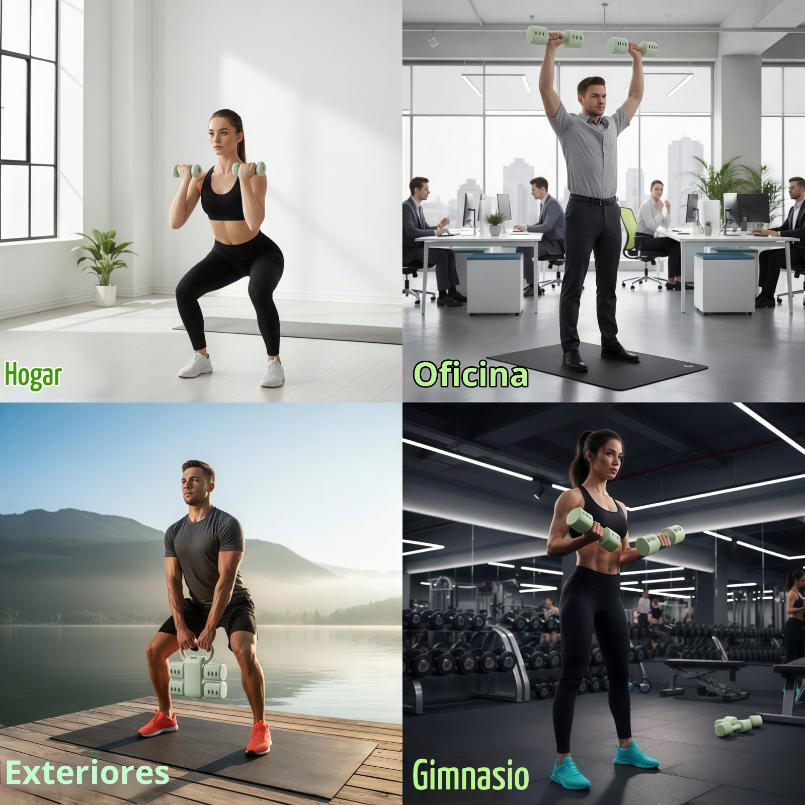 Juego de mancuernas rusas ajustables, 2 en 1, para deportes, de 2 kg, 3 kg, 4 kg y 5 kg, para mujeres y hombres, ideal para entrenamiento de fuerza en casa