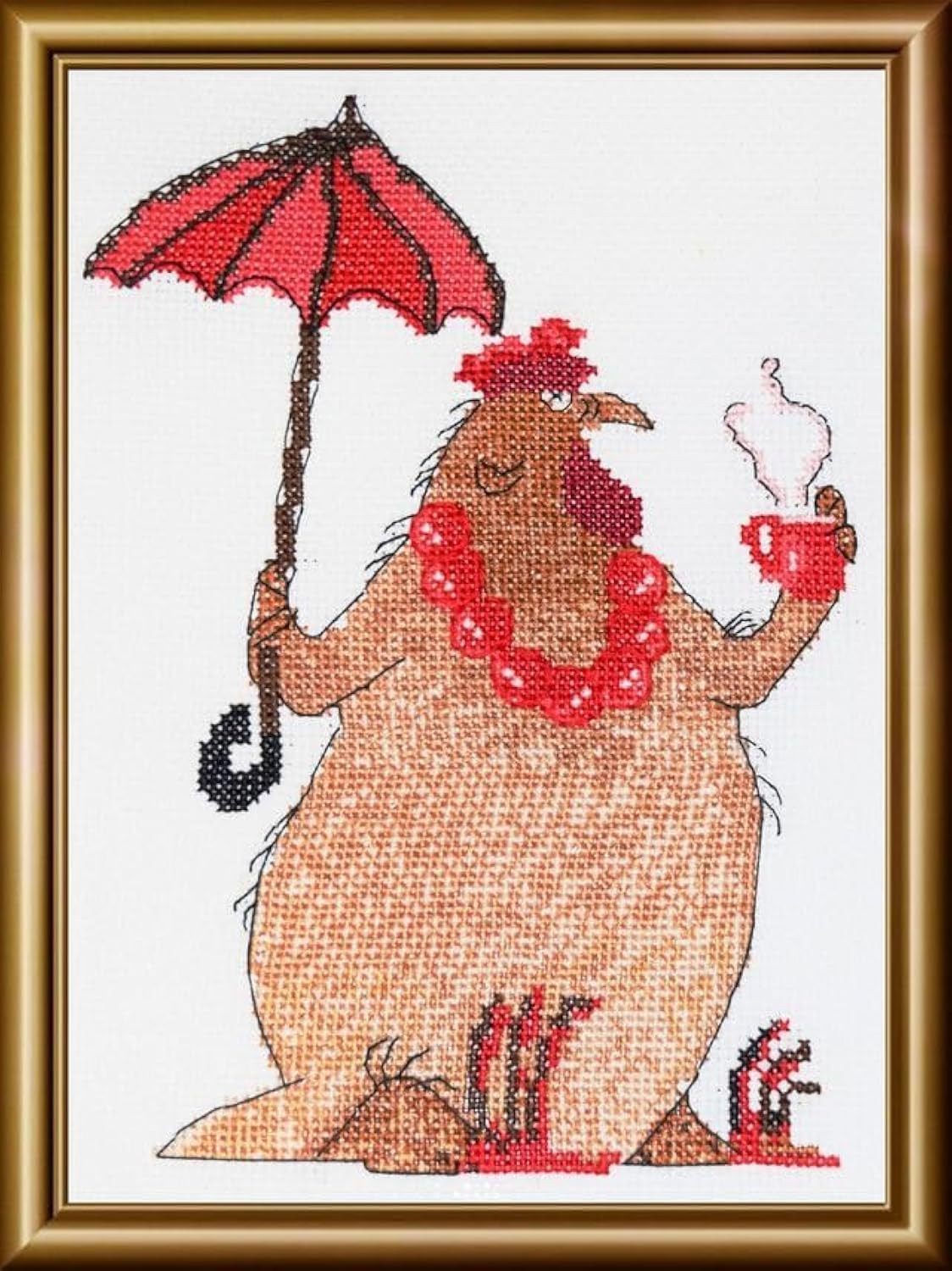 Aine - Coffee Break A1005, Cross Stitch Kits 6x8¼, Cross Stitch Kits for Beginners & Advanced, Crossstitching Kits Adult, Counted Cross Stitch Kits for Adults, Cross Stitch Kit, Embroidery Kit