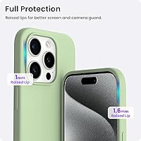 Vista 71 de ORNARTO Funda compatible con iPhone 15 Pro de 6.1 pulgadas, silicona líquida de 3 capas cubierta completa de goma de gel suave, funda protectora