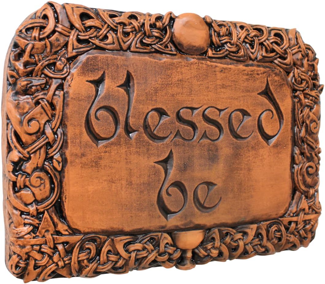 Dryad Design Blessed Be Wall Plaque - Wiccan Pagan Sign Art Home Decor (Wood Finish)