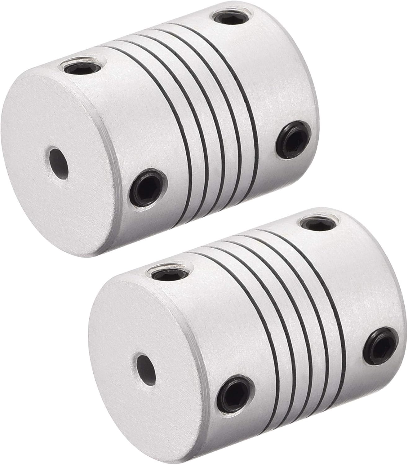 uxcell 3mm to 5mm Aluminum Alloy Shaft Coupling Flexible Coupler Motor Connector Joint L25xD19 Silver,2pcs