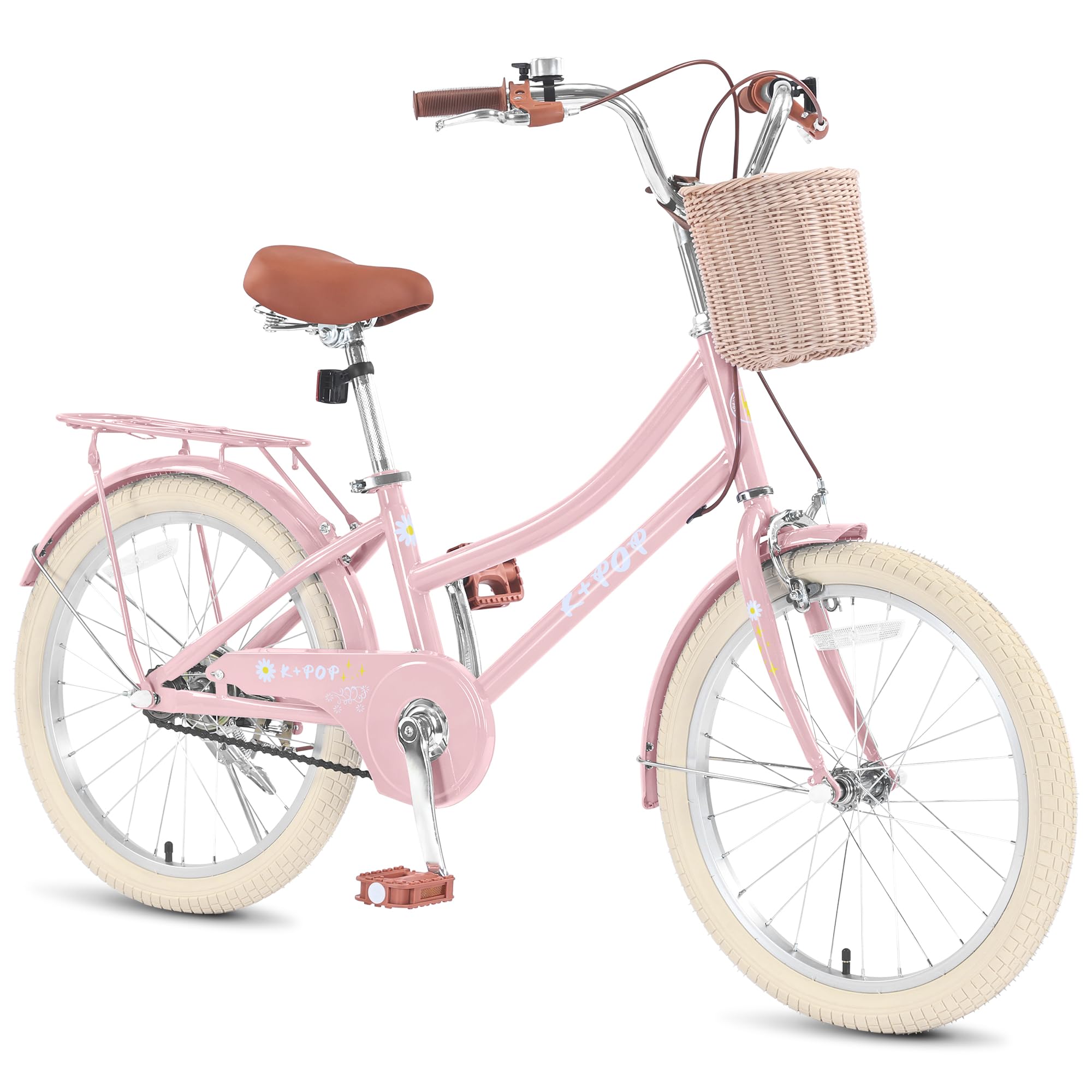 Girls 20 24 Inch Bike Kids Bicycle with Basket, Girls Bikes Ages 7-14 Years Old, Single S…