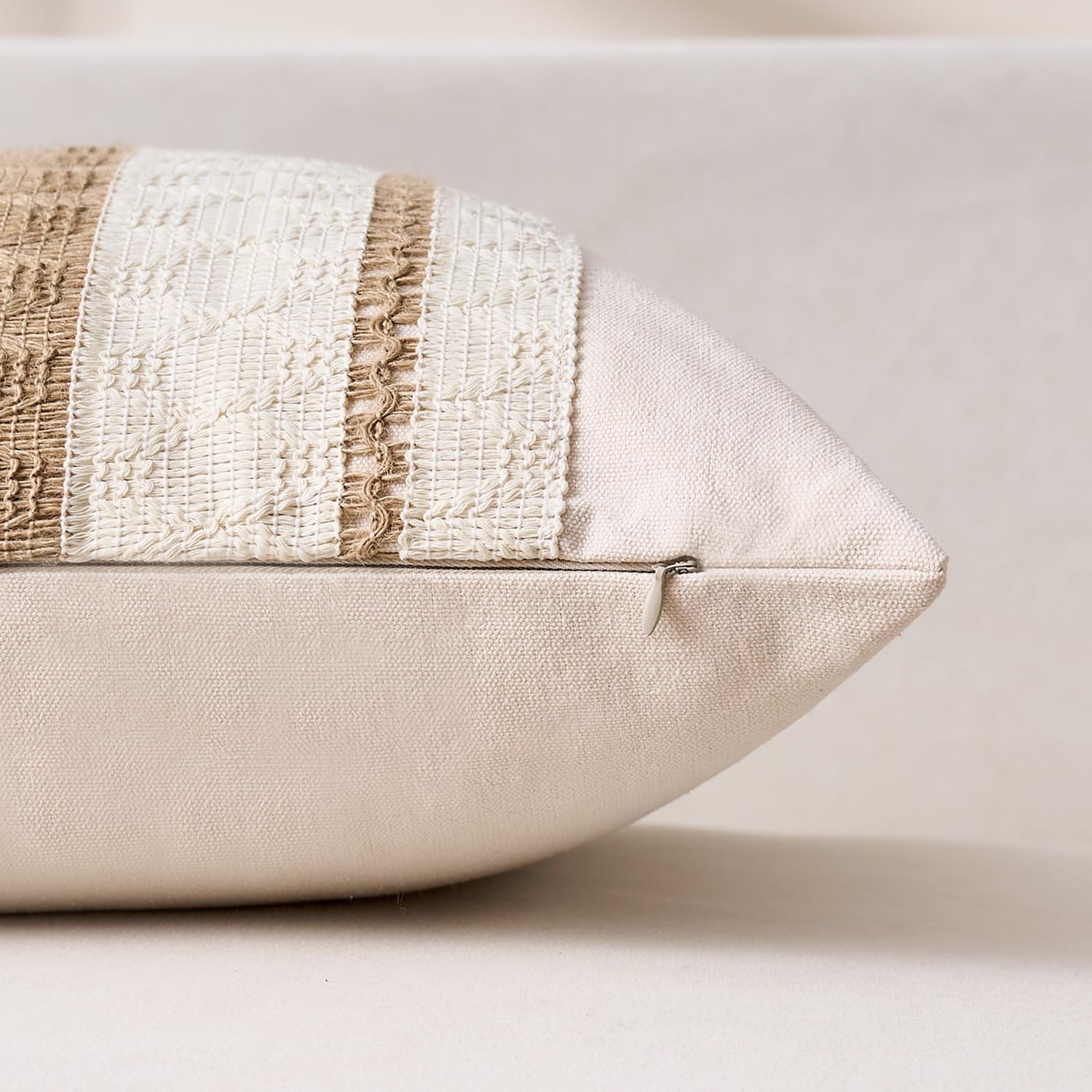 Boho Poszewki na poduszki na sofę 45x45 Nowoczesne dekoracyjne bawełna i len makrama poszewki na poduszki retro brązowa kwadratowa poszewka na poduszkę na sofę do sypialni salonu 2 sztuki