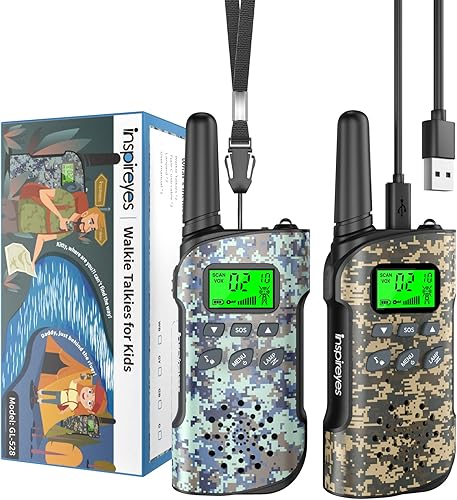 Walkie Talkies para niños recargables, juguetes para niños y niñas de 3 a 12 años, paquete de 2 radios de 2 vías de largo alcance, regalos de