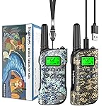 Inspireyes Walkie Talkies for Kids Rechargeable,Toys for Boys and Girls Ages 3-12, 2 Pack Long Range 2-Way Radios, Birthday Gifts,Christmas Stockings, Outdoor Play, Family Games, Hiking Camping Gear