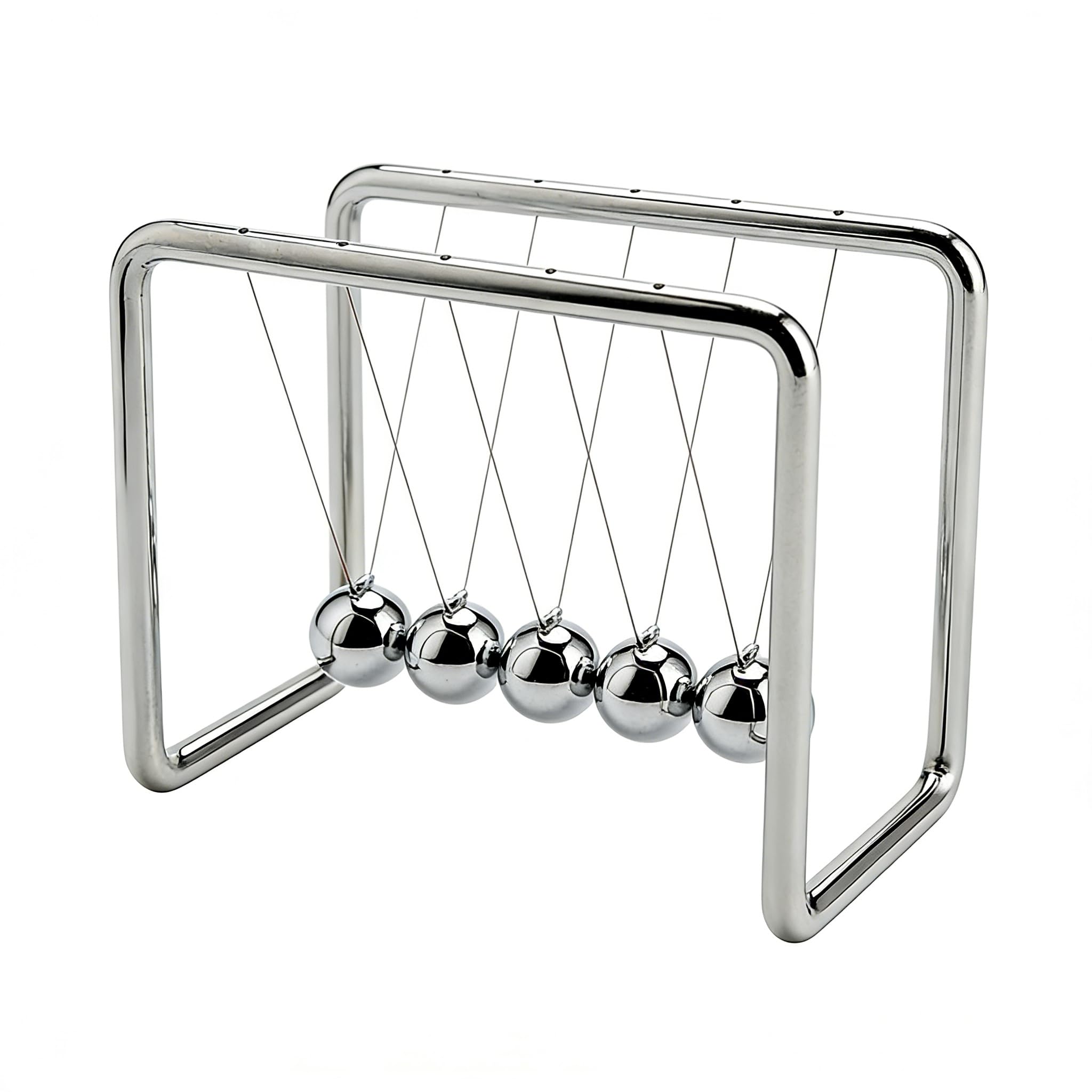 CERROPI Newtons Cradle, 25S+ Swing Time Newton's Pendulum 5 Balance Balls, Stress Relief Desk Toy, Gadget Science Physics Toys for Home and Office