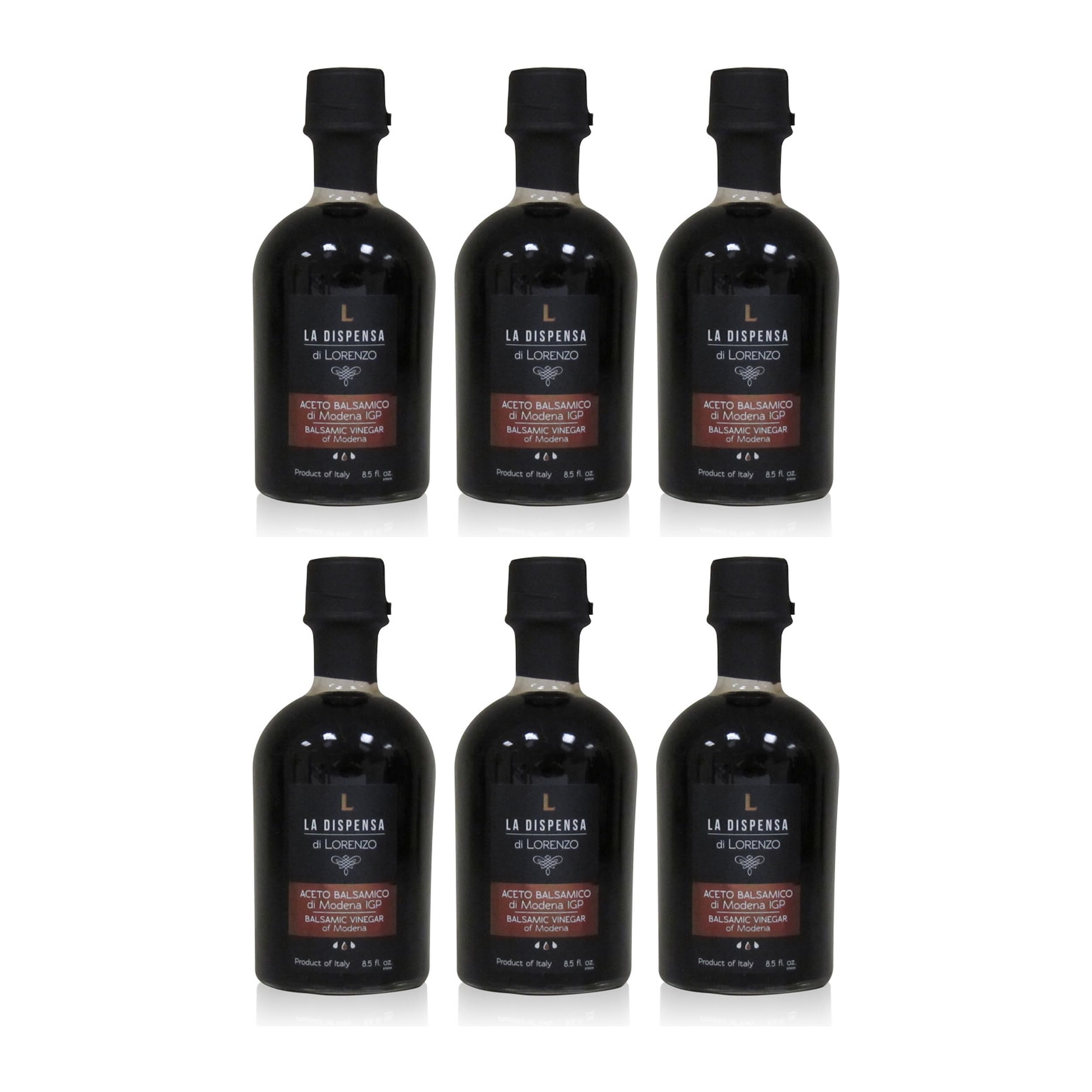 LORENZO Balsamico Essig aus Modena IGP Braun Italien inkl. FeinWert E-Book (6 x 250 ml)