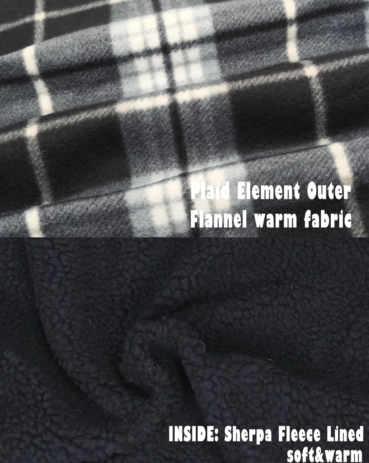 Winter Flannel Fleece Jackets for Men, Plaid Warm Sherpa Lined Coats With Hood Zip Up Hoodie Sweatshirt - Image 5
