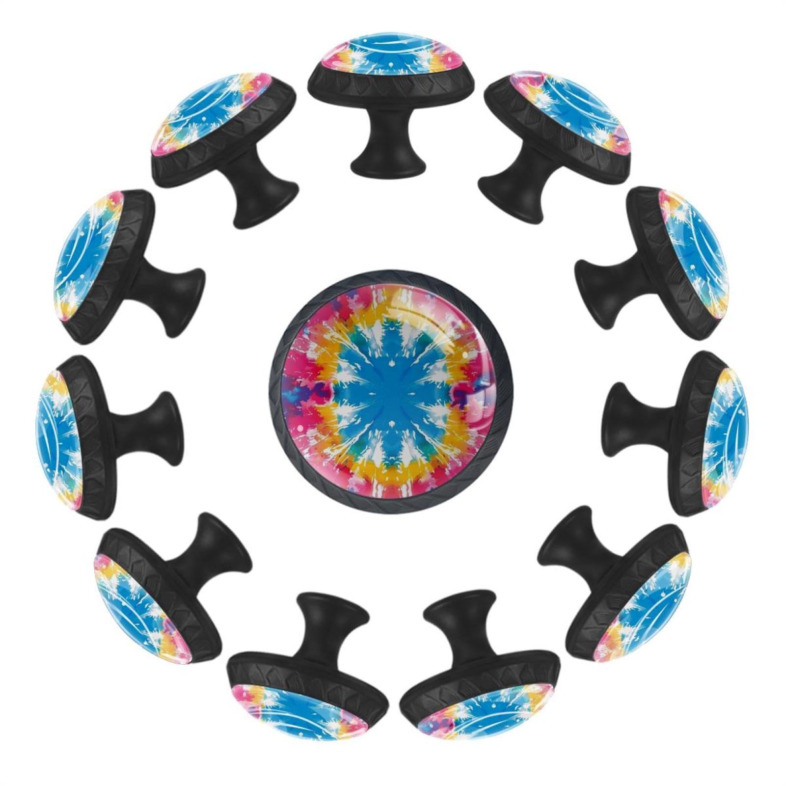 Boutons de tiroir créatifs en verre effet tie dye pour égayer la maison