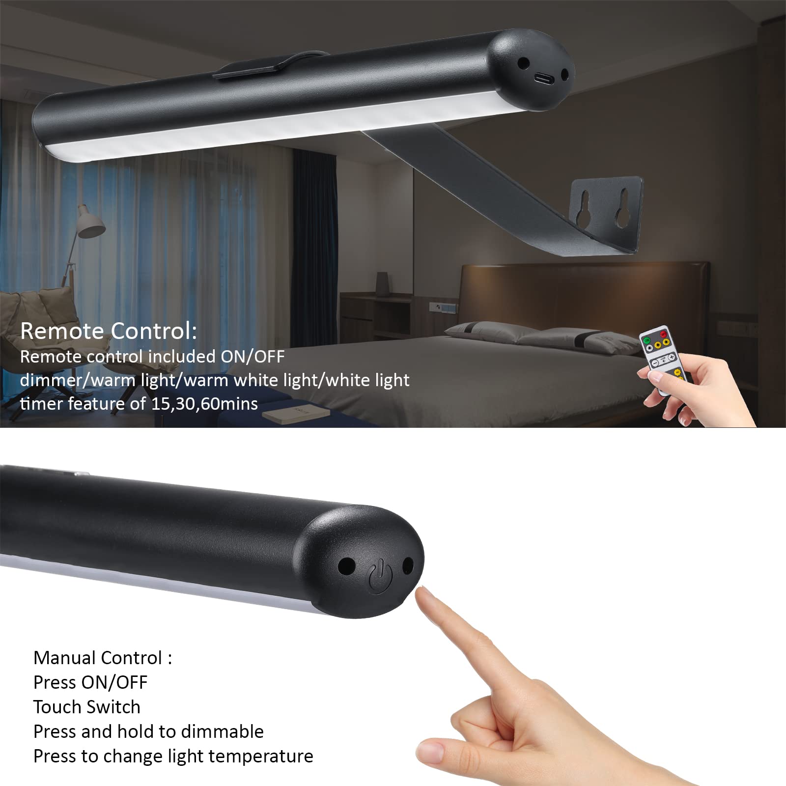 Lampe d'image sans fil alimentée par batterie,peinture rechargeable avec télécommande, lampe d'affichage de lampe d'art en métal,dart dimmable avec minuterie, pour cadre photo
