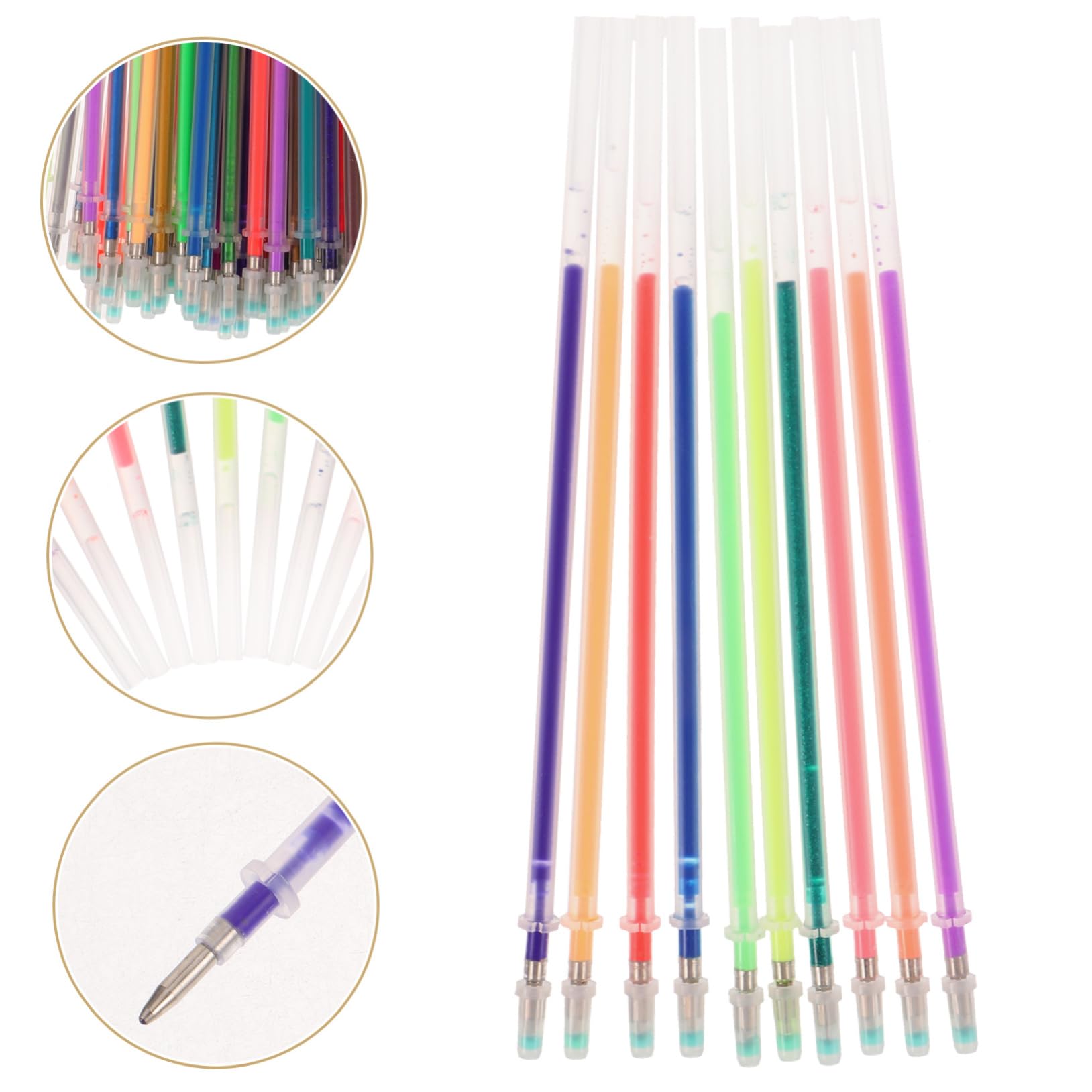 VILLCASE 5 Sätze Gelstift-mine Minen Für Kugelschreiber Stift Schreibmine Löschbare Gelstifte Schreibstift Ersatzminen Für Gelstifte Multifunktions-nachfüllpackungen Plastik 100 Stück * 5