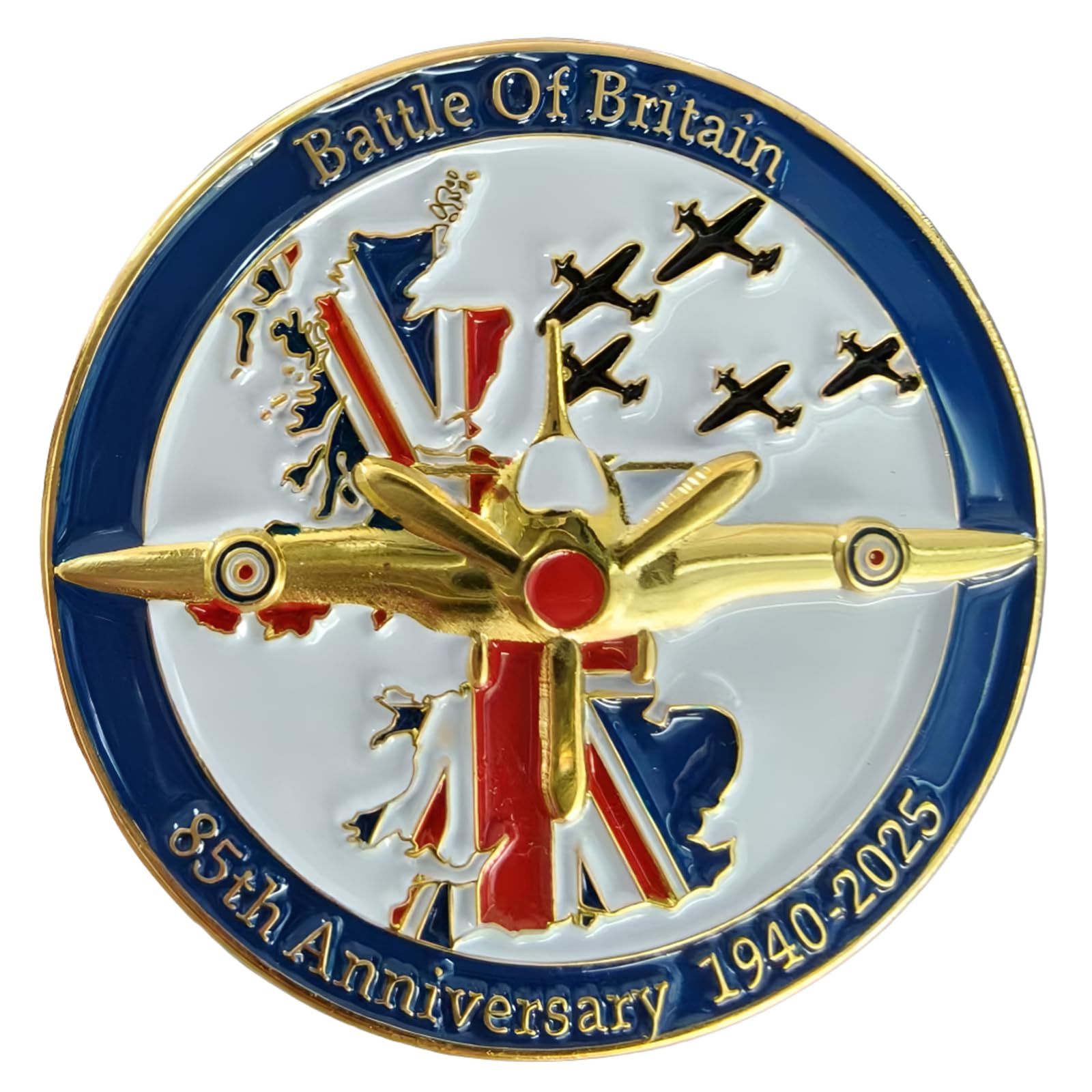 Best Badge Silver 1940-2025 Battle Of Britain 85Th Anniversary Pin Badge Decorations Memorabilia Raf Spitfire Remembrance Wwii