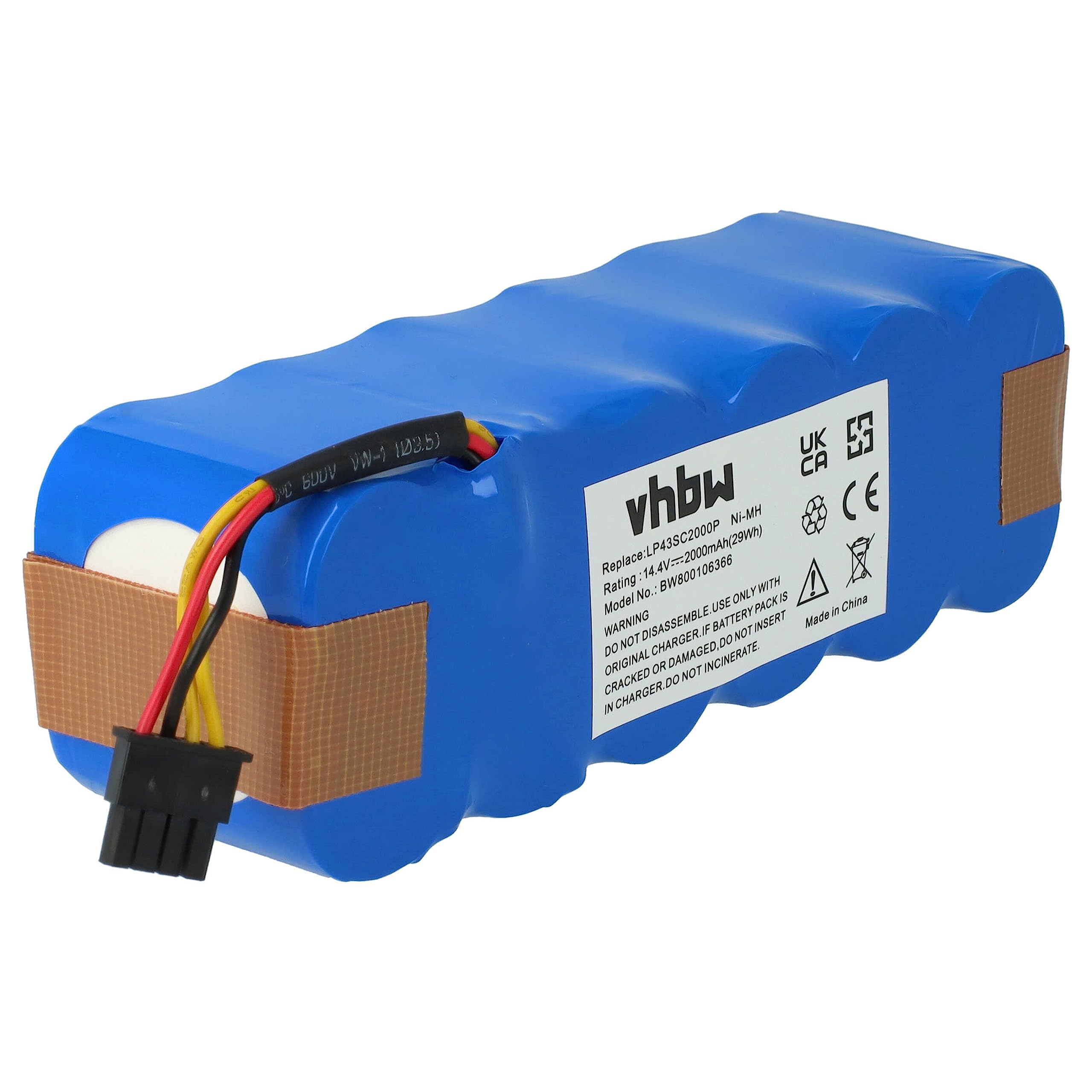 vhbw 1x batteria compatibile con Profimaster Robot 2712 home cleaner (2000mAh, 14,4V, NiMH) - Sostituisce AT5186005100, LP43SC2000P