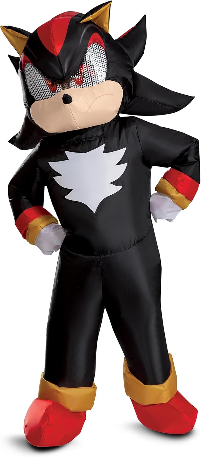 Disguise Sonic Shadow Inflatable Costume for Kids, Official Sonic Movie 3 Inflating Costume Outfit with Fan, Child Size