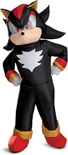 Sonic Shadow Inflatable Costume for Kids, Official Sonic Movie 3 Inflating Costume Outfit with Fan, Child Size