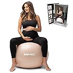 BABYGO Birthing Ball - Pregnancy Yoga Labor & Exercise Ball & Book Set Trimester Targeting, Maternity Physio, Birth & Recovery Plan Included Anti Burst Eco Friendly (Nude, 65cm)