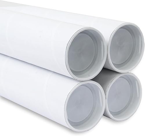 Miniatura 7 de MagicWater Supply Tubo de correo de 2 x 24 pulgadas, color blanco, 1 paquete, para envío y almacenamiento de carteles, artes, manualidades y