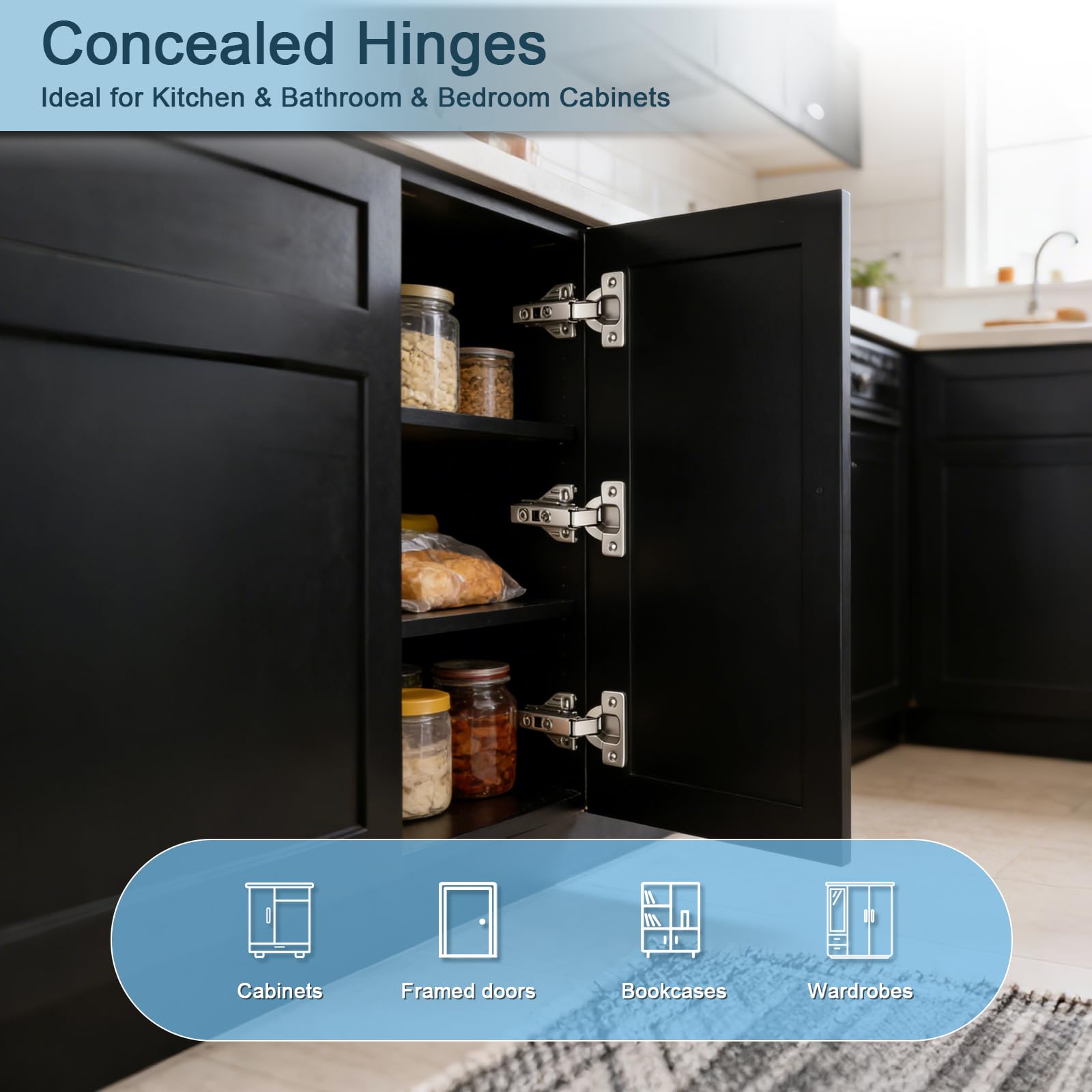 Soft Close Hinges for Kitchen Cabinets - KNOBWELL -7