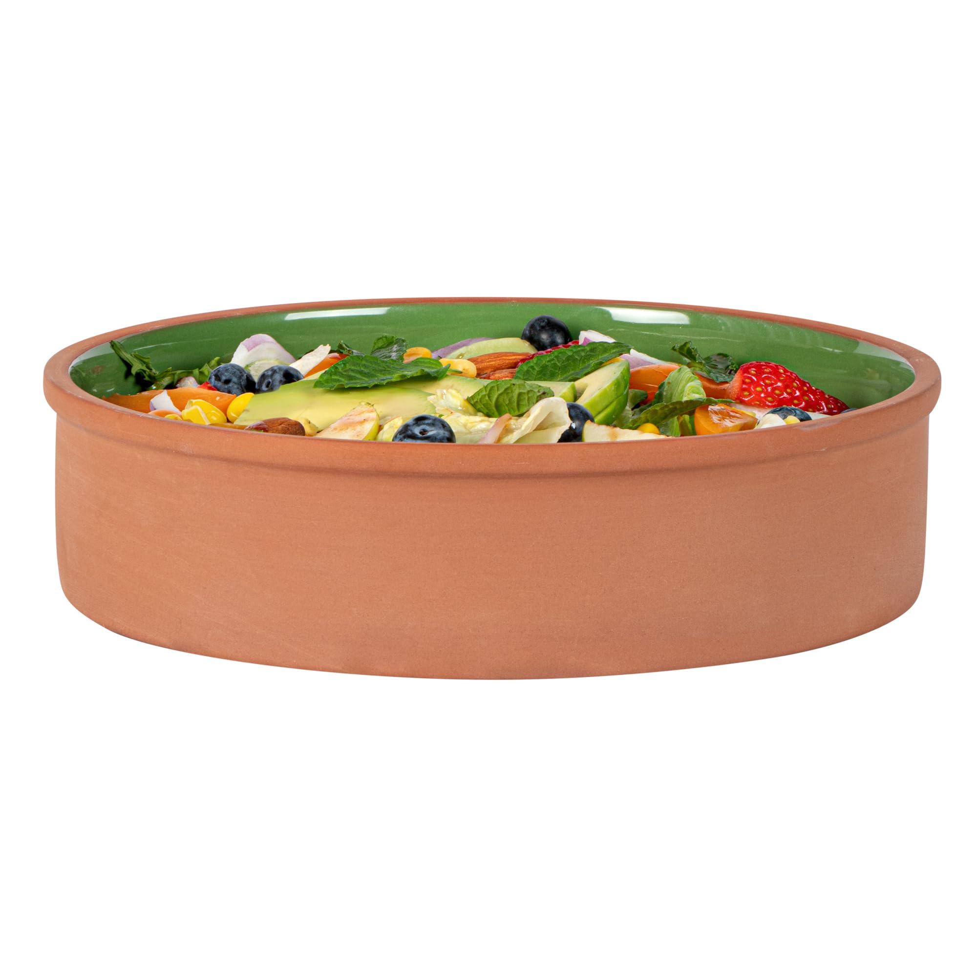 Restaurantware -Terra Tek - Cazuelas in terracotta da 1,5 l, 2 pentole in terracotta smaltata verde per cucinare, pronte per il forno, microonde, pentole in terracotta, lavabili in lavastoviglie, per