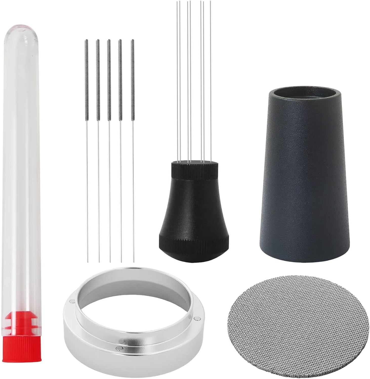 Loner (51mm) 3-in-1 Espresso Accessories Fit for 51mm Portafilter Tool Parts, Espresso Coffee Machine Accessories Includes Stirrer Distribution Tool + Dosing Funnel + Puck Screen