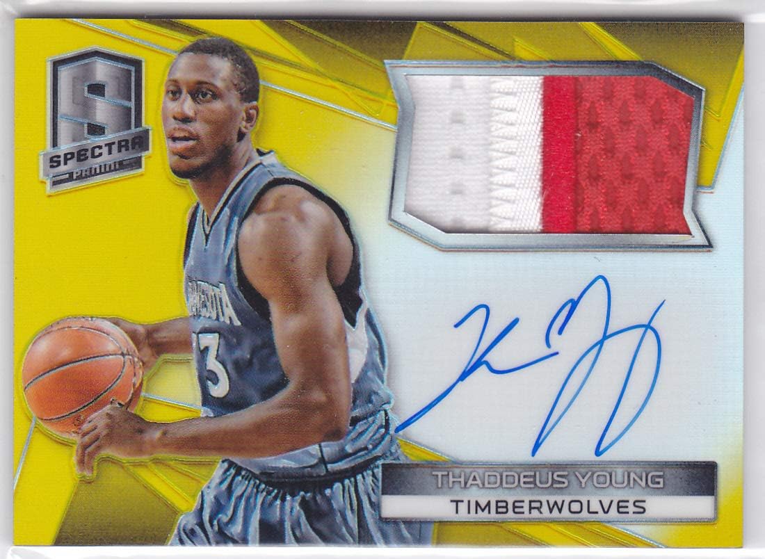 2014-15 SPECTRA THADDEUS YOUNG RC ROOKIE AUTO AUTOGRAPH PATCH /10