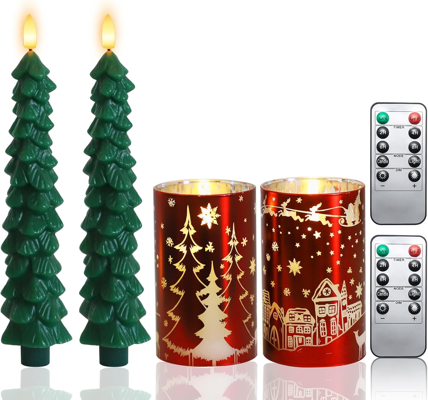 Battery Operated Real Wax Flickering LED Candles with Remote
