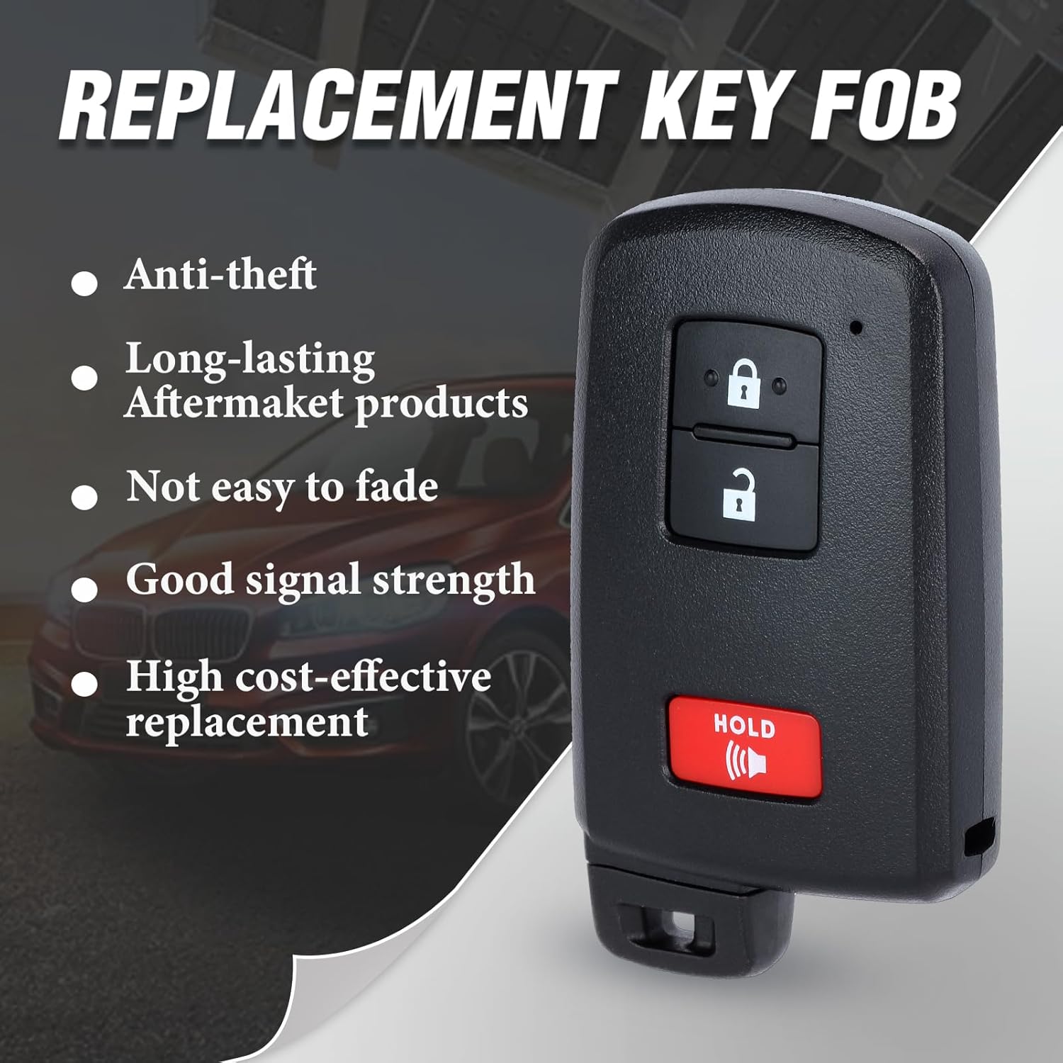 Car Smart Remote Key Fob Replacement for Toyota Tacoma Tundra 4Runner Sequqia 2021 2022 (FCC ID:HYQ14FBB P/N: 89904-35060 231451-0010) 3 Buttons