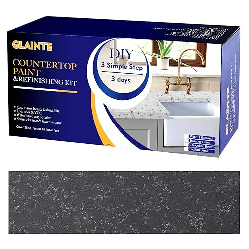 GLAINTE Granite Countertop Paint Kit - Black Gold Counter Top