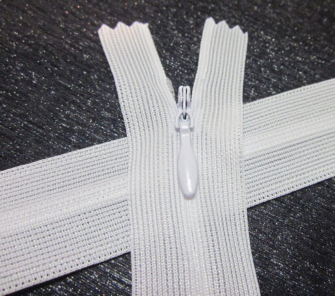 White Zippers - 7" Heavy Duty Invisible Zipper for Sewing, Dress, Pants, Craft image 3