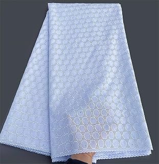 Vsadsau Austria Cotton Polished King Lace African Lace Fabric for Sewing Traditional Couple Robe Wear White C 5yard