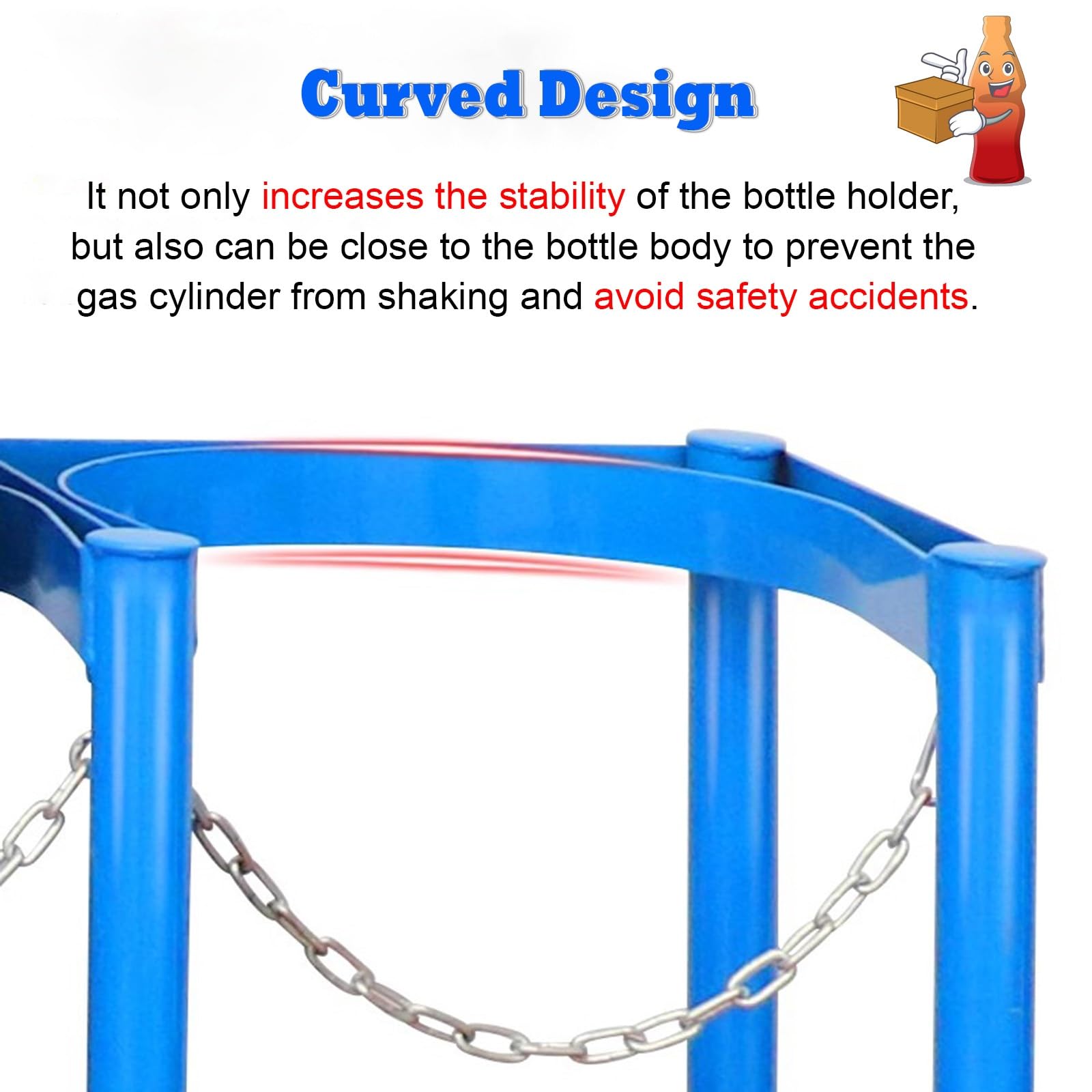 Soporte para bombonas de gas Armario para Cilindros de Almacenamiento 8L 10L Nitrógeno Acetileno Hidrógeno, Cilindros Estante Fijo con Cadena Protectora y Tornillos, Gradilla para Cilindros de Laborat